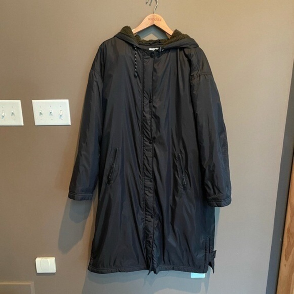 ASOS DESIGN Maxi Fleece Lined Rainwear Jacket Size 14‎